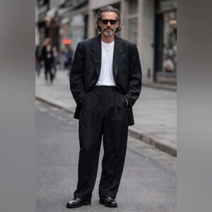 BASILE – Elegant Black Blazer & Trousers | Made in Italy